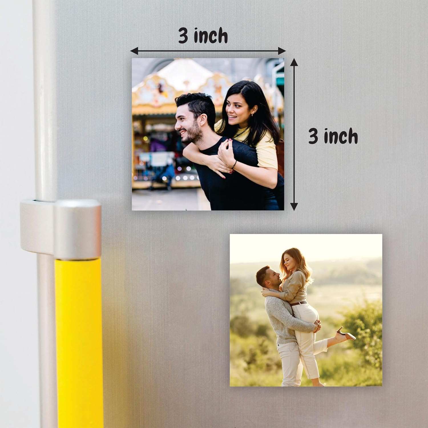 Custom Photo Fridge Magnet, Acrylic, 3 x 3 Inch, 3mm Thick (Set of 2)